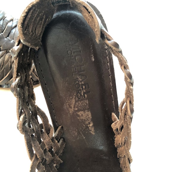 Michael Kors Brown Leather sling backs Sz 9 - Picture 2 of 7